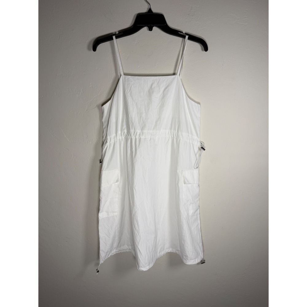 Piano Heaven White Square Neck Drawstring Waist Utility Dress Made in Korea